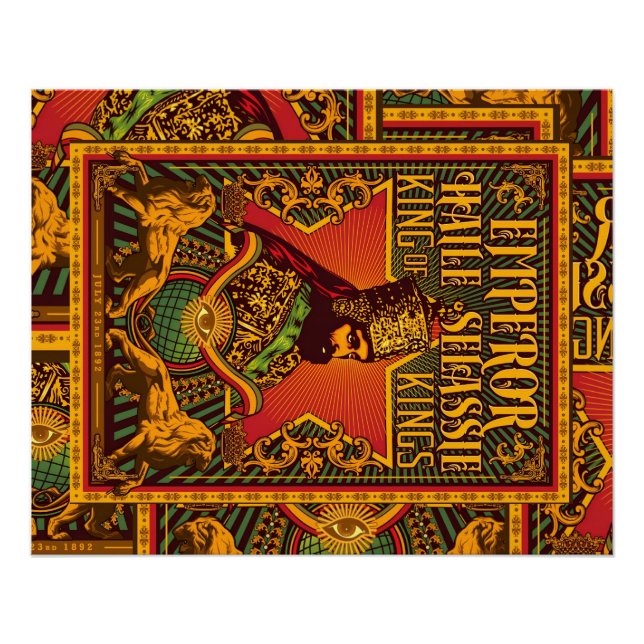 Pôster Jah Rastafari Selassie Rasta Reggae Afrika Roots (Frente)