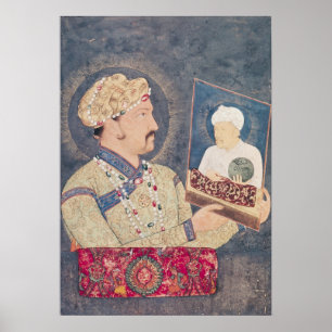Pôster Jahangir que guardara um retrato do imperador