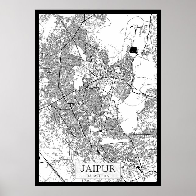 Poster Jaipur Rajasthan Map (Frente)