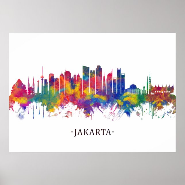 Poster Jakarta Indonesia Skyline (Frente)