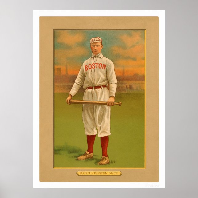 Pôster Jake Stahl Red Sox Baseball 1911 (Frente)
