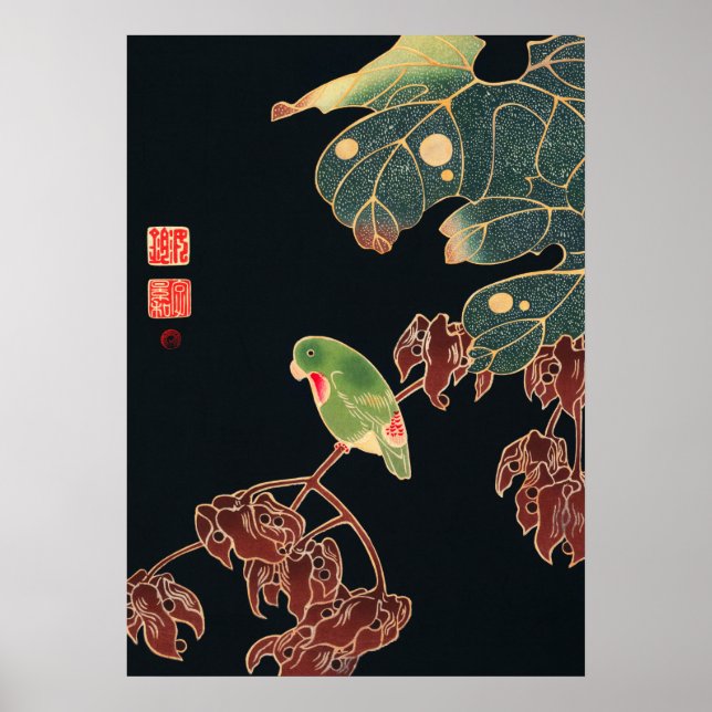 Poster Jakuchu - O Paroquet (Frente)