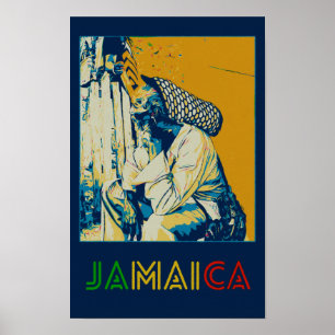 Poster Jamaica, cartão postal da cultura rastafari