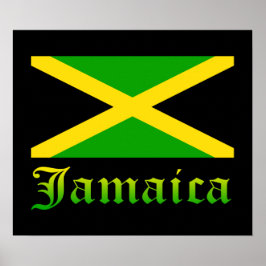Poster Jamaica Flag, Black, Green and Yellow