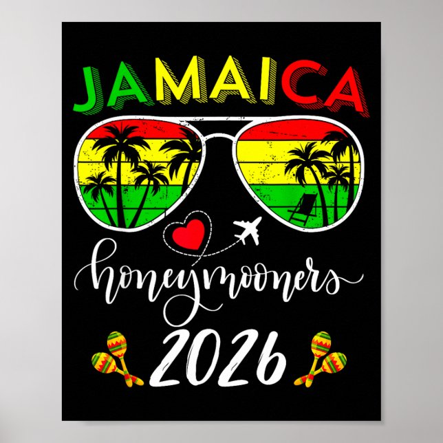 Poster Jamaica Honeymoon 2026 Couple Summer Vacation Matc (Frente)