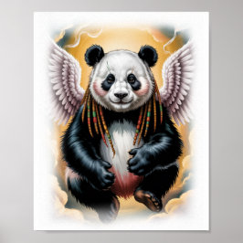 Poster Jamaican Angel Panda Design on a