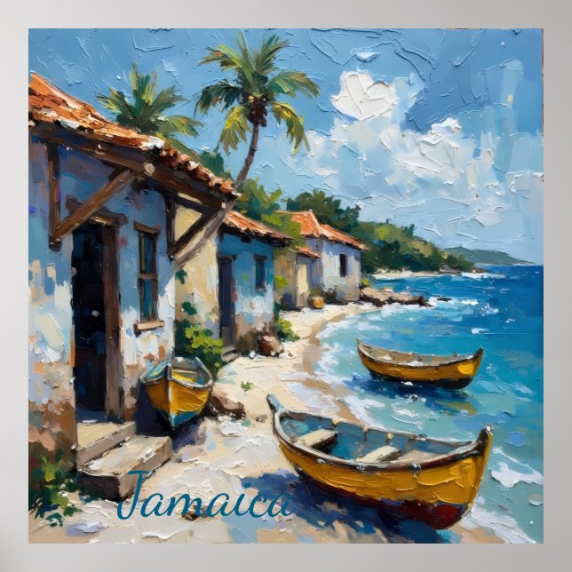 Poster Jamaican homes by the sea shore (Frente)