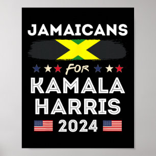 Poster Jamaicanos For Kamala Harris 2024 Jamaica Flag Pat