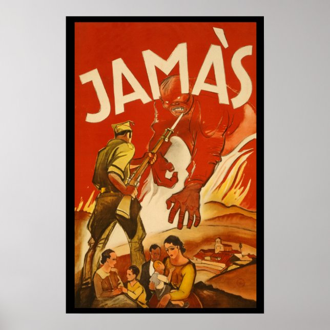 Poster JAMAS - Guerra Civil espanhola Rara (Frente)