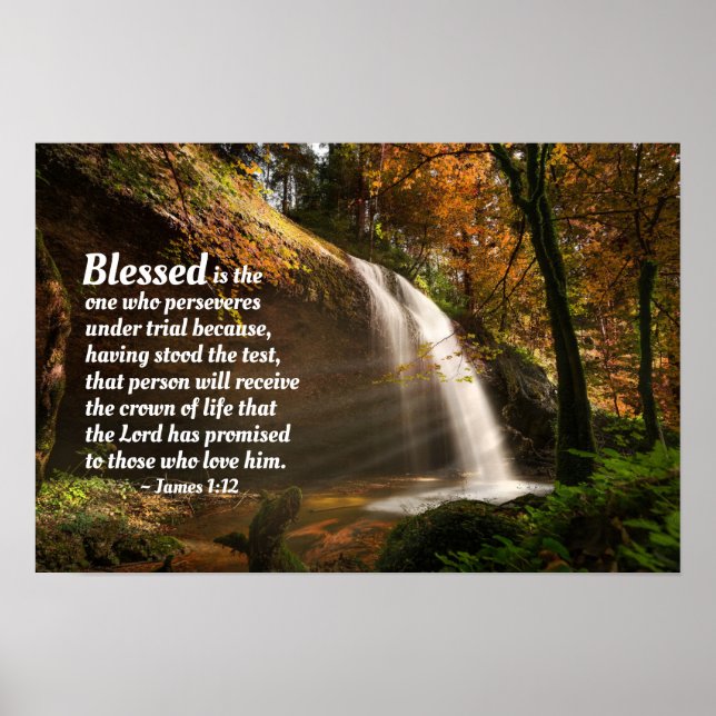 Poster James 1:12 Blessed is the one who perseveres Bible (Frente)