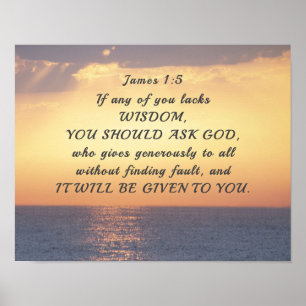 Poster James 1:5 Se algum de vocês não tiver Bíblia de Sa
