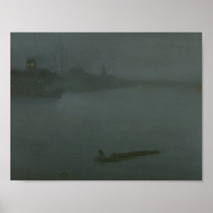 Pôster James Abbott McNeill Whistler - Nocturne in Blue