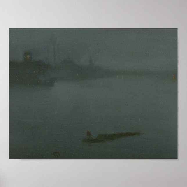 Pôster James Abbott McNeill Whistler - Nocturne in Blue (Frente)