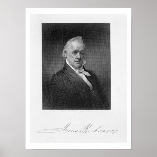 Poster James Buchanan, gravado por Henry Bryan Hall (1800 (Frente)