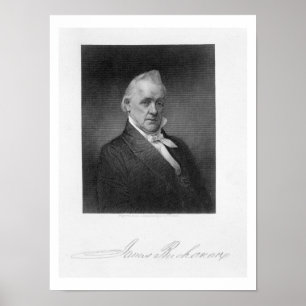 Poster James Buchanan, gravado por Henry Bryan Salão