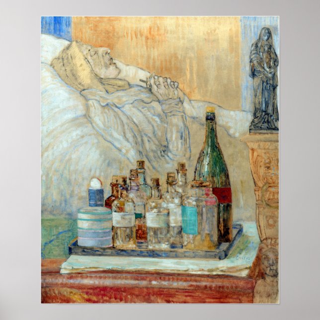 Poster James Ensor A Mãe do Artista na Morte (Frente)