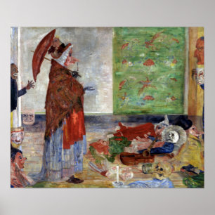 Poster James Ensor Surpreso da Máscara