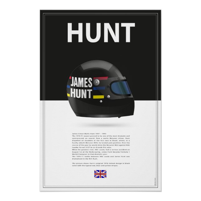 Pôster James Hunt Helmet (Frente)