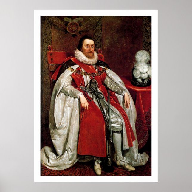 Pôster James I por Daniel Mytens (Frente)