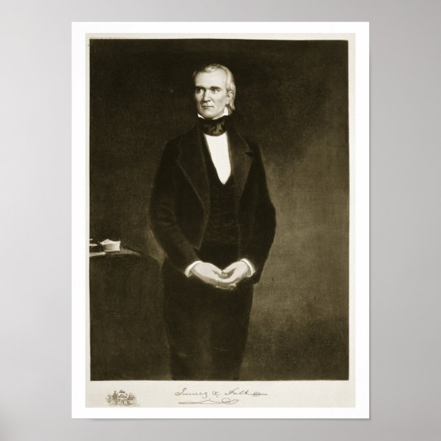 Pôster James K. Polk (1795-1849), 11 do Presidente da UE (Frente)