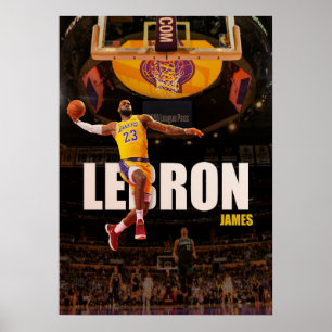 Poster james lebron, nba, basquete, james king, slam du