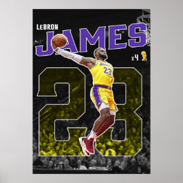 Poster james lebron, nba, basquete, james king, slam du