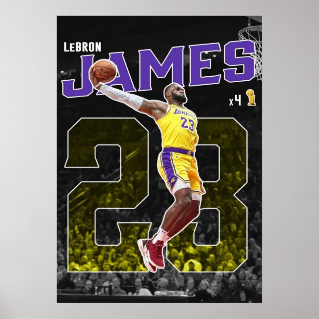 Poster james lebron, nba, basquete, james king, slam du (Frente)