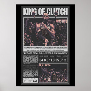 Poster james lebron, nba, basquete, james king, slam du