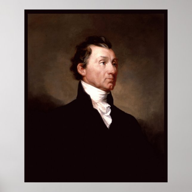 Poster James Monroe White House Presidente dos EUA Retrat (Frente)
