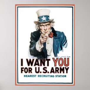 Poster James Montgomery Flagg eu quero-o para o exército