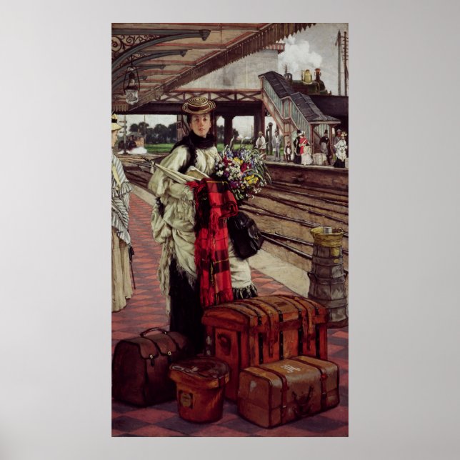 Poster James Tissot | Em espera na estação (Frente)