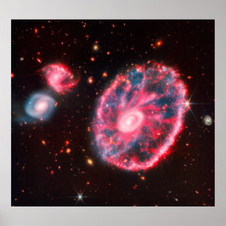 Poster James Webb CartWheel Galaxy (NIRCam e MIRI)