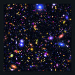 Poster James Webb Space Telescope Simulation - Pop Art<br><div class="desc">An enhanced pop art simulation of James Webb Space Telescope's field of view shows billions of galaxies with unprecedented clarity.</div>