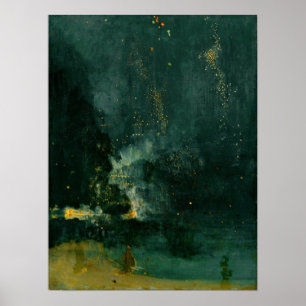Poster James Whistler - Noite em preto e Dourado