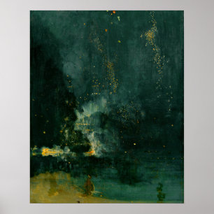 Poster James Whistler - Noite em preto e Dourado
