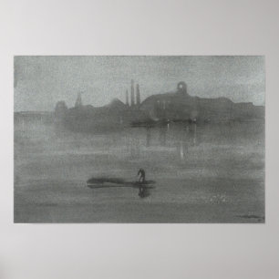 Poster James Whistler - Noturno: O Tâmisa em Battersea