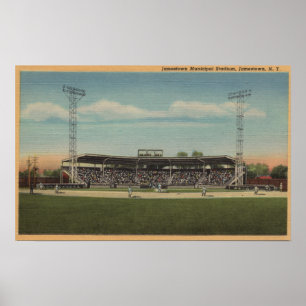 Pôster Jamestown, NY - estádio de basebol municipal