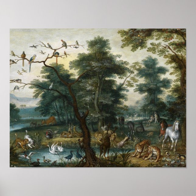 Poster Jan Brueghel, o mais jovem - Paisagem Paraísa (Frente)