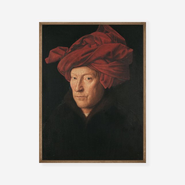Poster Jan van Eyck Retrato de um Homem em Turbo Vermelho (Criador carregado)