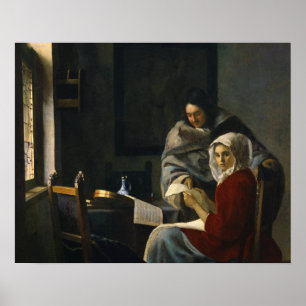 Poster Jan Vermeer - Rapariga Interrompida em Sua Música
