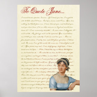 Poster Jane Austen cita Orgulho e Preconceito, Emma, S&S