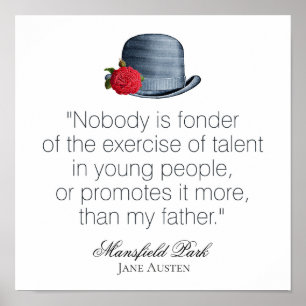 Poster Jane Austen - Meu Pai - Chapéu Vintage