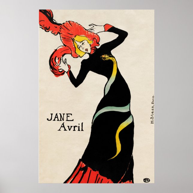 Poster Jane Avril (1899) apresentada por Henri de Toulous (Frente)