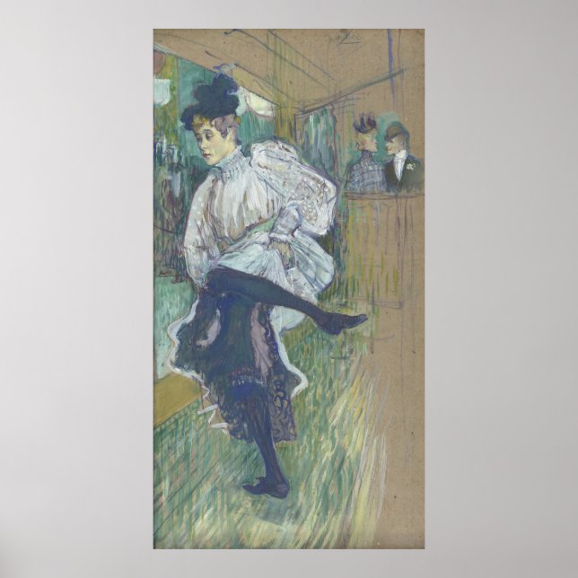 Pôster Jane Avril Dancing Henri Toulouse-Lautrec Canvas (Frente)