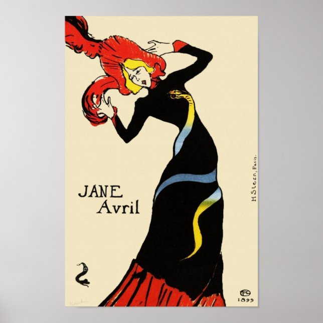 Pôster Jane Avril por Toulouse Lautrec (Frente)