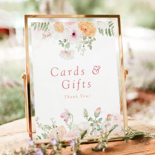 Poster JANE Blush Floral Petals & Prosecco Cards & Gifts