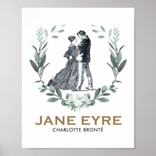 Poster Jane Eyre e Edward Rochester com Wreath (Frente)