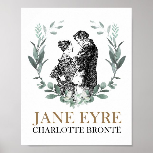 Poster Jane Eyre e Edward Rochester com Wreath (Frente)