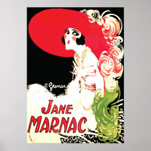 Pôster ~ Jane Marnac do art deco do vintage