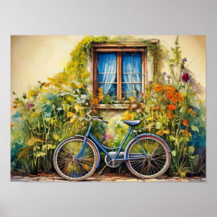 Poster Janela com bicicleta